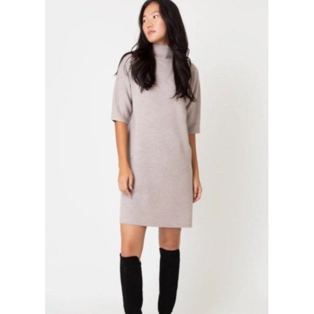 Ann Mashburn Rowan Funnel Neck Sweater Dress  HEATER STONE  SZ XL NWOT